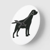 Schwarzkleckhund Runde Wanduhr (Winkel)