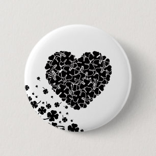 Schwarzklee Herz Button