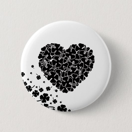 Schwarzklee Herz Button (Vorderseite)