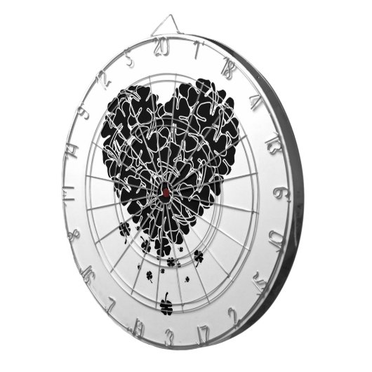 Schwarzklee Herz Dartscheibe (Vorderseite rechts)