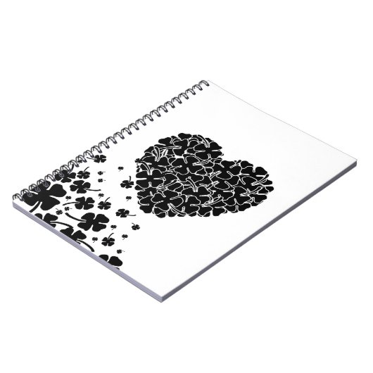Schwarzklee Herz Notizblock (Linke Seite)