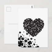 Schwarzklee Herz Postkarte (Vorne/Hinten)