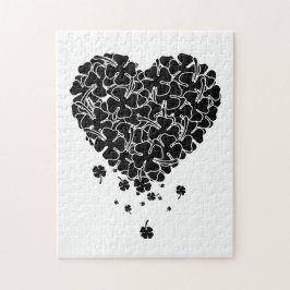 Schwarzklee Herz Puzzle