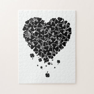 Schwarzklee Herz Puzzle