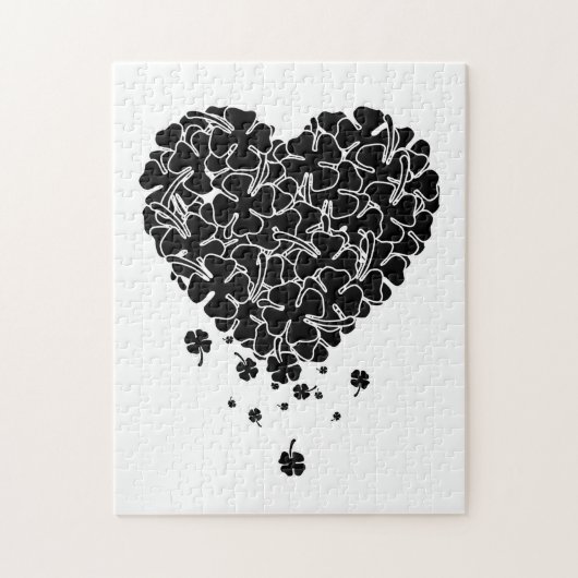Schwarzklee Herz Puzzle (Vertikal)