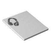 Schwarzkopfhörer Notizblock (angewinkelt)