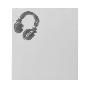 Schwarzkopfhörer Notizblock