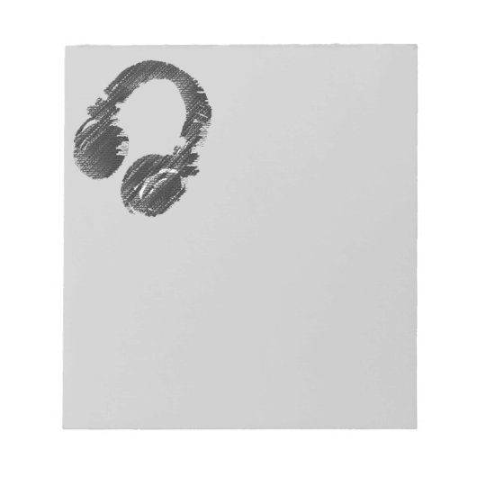 Schwarzkopfhörer Notizblock (Vorderseite)