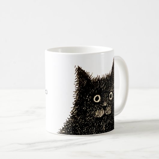 Schwarzkopfkatze Kaffeetasse (VorderseiteRechts)