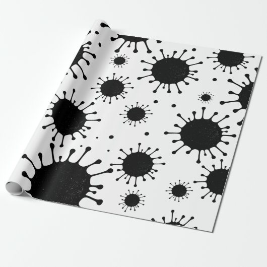 Schwarzkoronavirus Geschenkpapier (Ungerollt)