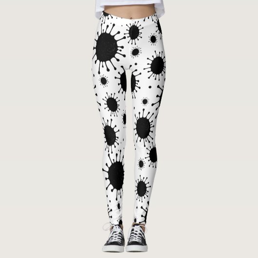 Schwarzkoronavirus Leggings (Vorderseite)