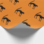 SCHWARZKRAFTKATZE MIT ORANGE GESCHENKPAPIER (Ecke)