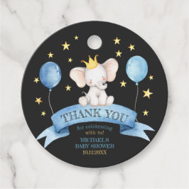 Schwarzkreide Baby Elefant STERNE UND LUFTBALLONS Geschenkanhänger