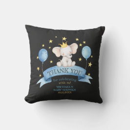 Schwarzkreide Baby Elefant STERNE UND LUFTBALLONS Kissen