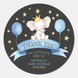 Schwarzkreidelefant Runder Aufkleber