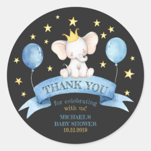 Schwarzkreidelefant Runder Aufkleber