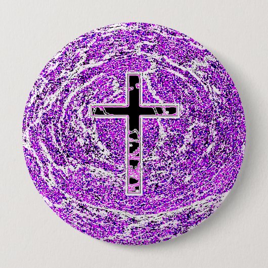 SCHWARZKREUZ MIT LILA HINTERGRUND BUTTON (Vorderseite)
