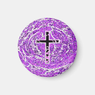 SCHWARZKREUZ MIT LILA HINTERGRUND MAGNET