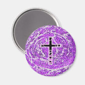 SCHWARZKREUZ MIT LILA HINTERGRUND MAGNET (Vorderseite/Rückseite)