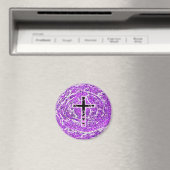 SCHWARZKREUZ MIT LILA HINTERGRUND MAGNET (In Situ (Geschirrspüler))