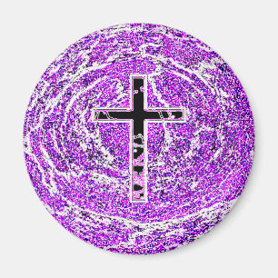 SCHWARZKREUZ MIT LILA HINTERGRUND MAGNET