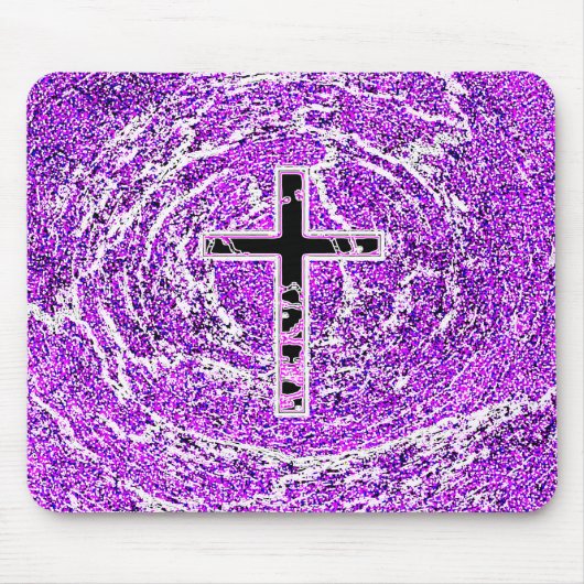 SCHWARZKREUZ MIT LILA HINTERGRUND MOUSEPAD (Vorne)