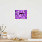 SCHWARZKREUZ MIT LILA HINTERGRUND POSTER (Küche)