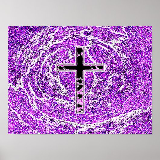SCHWARZKREUZ MIT LILA HINTERGRUND POSTER (Vorne)