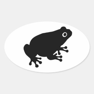 Schwarzkrötelfrosch Ovaler Aufkleber
