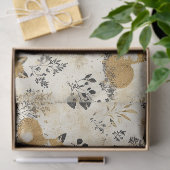 Schwarzkunst-Fuchs-Kunsthandwerk Blumiges Muster Seidenpapier (Geschenk)