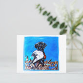 SCHWARZLABRADOR RETRIEVER POSTKARTE (Stehend Vorderseite)