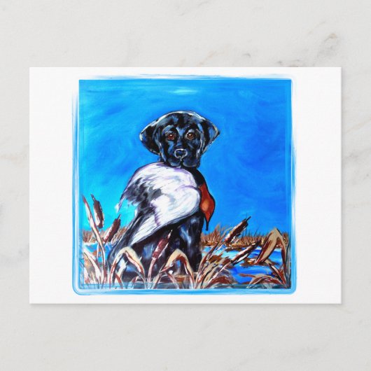 SCHWARZLABRADOR RETRIEVER POSTKARTE (Vorderseite)