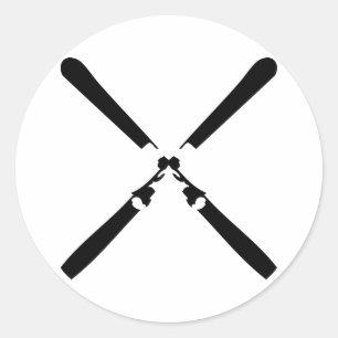 Schwarzläufer überquert runder aufkleber