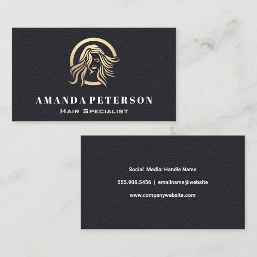 Schwarzleder | Fairlogos Visitenkarte (Vorne/Hinten)