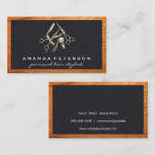 Schwarzleder | Friseursalon | Einrahmen Visitenkarte (Vorne/Hinten)