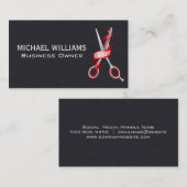 Schwarzleder | Friseursalon - Scheren Visitenkarte (Vorne/Hinten)
