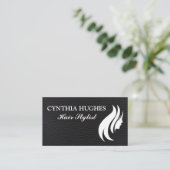 Schwarzleder | Haarlogos Visitenkarte (Stehend Vorderseite)