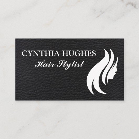 Schwarzleder | Haarlogos Visitenkarte (Vorderseite)