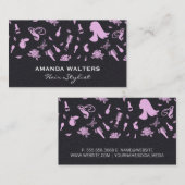 Schwarzleder | Hair Stylist Muster Visitenkarte (Vorne/Hinten)