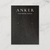 Schwarzleder-Ohrring Visitenkarte (Vorderseite)