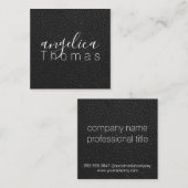 Schwarzleder Quadratische Visitenkarte (Vorne/Hinten)