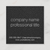 Schwarzleder Quadratische Visitenkarte (Rückseite)