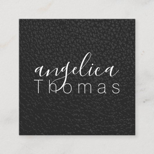 Schwarzleder Quadratische Visitenkarte (Vorderseite)