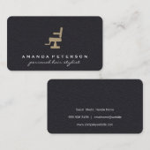 Schwarzleder | Salon Chair | Friseursalon Visitenkarte (Vorne/Hinten)