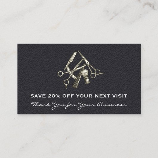 Schwarzleder | Salon Chair | Rabatttreue Visitenkarte (Vorderseite)