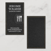 Schwarzleder | Strohband Visitenkarte (Vorne/Hinten)