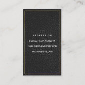 Schwarzleder | Strohband Visitenkarte (Rückseite)