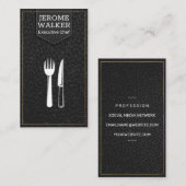 Schwarzleder | Strohband Visitenkarte (Vorne/Hinten)