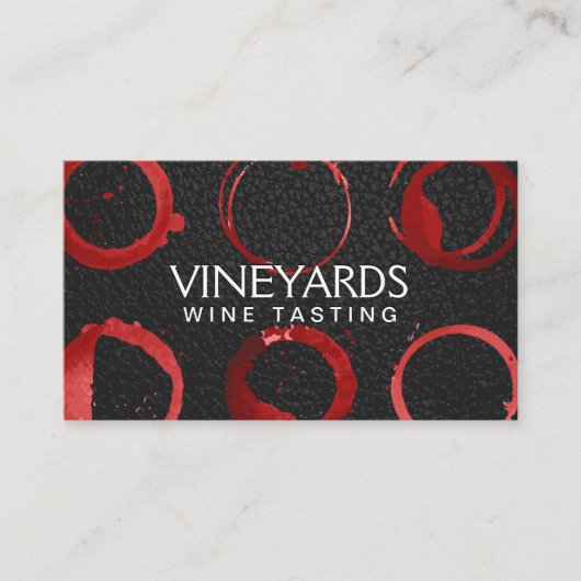 Schwarzleder | Weinglas-Stain Visitenkarte (Vorderseite)