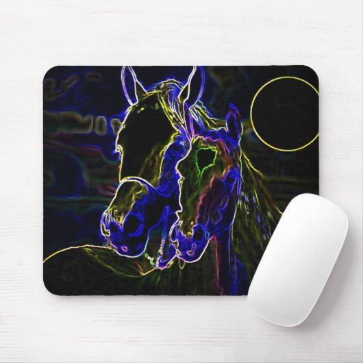 Schwarzlichtpferde Mousepad (Mit Mouse)